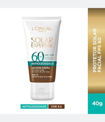 Protetor Solar Facial Expertise Antioleosidade FPS60 COR 5 0 Escura 40 G