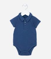 Body Básico Infantil em Suedine com Gola Polo - Tam 0 a 18 meses - 1