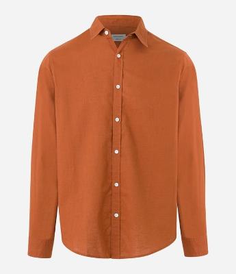 Camisa Comfort Básica em Linho e Algodão