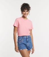 Camiseta Regular em Algodão com Manga Dobrada - 1