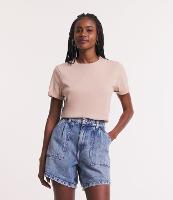 Camiseta Regular em Algodão com Manga Dobrada - 1