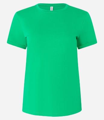 Camiseta Regular em Algodão com Manga Dobrada