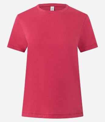 Camiseta Regular em Algodão com Manga Dobrada