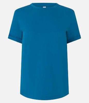 Camiseta Regular em Algodão com Manga Dobrada