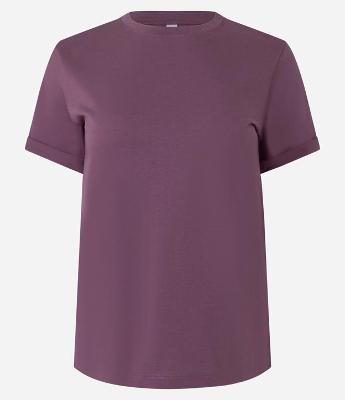 Camiseta Regular em Algodão com Manga Dobrada