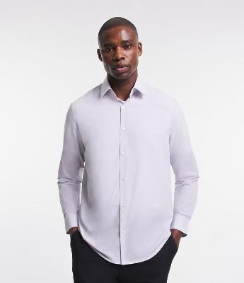 Camisa Regular Básica em Algodão com Fil a Fil