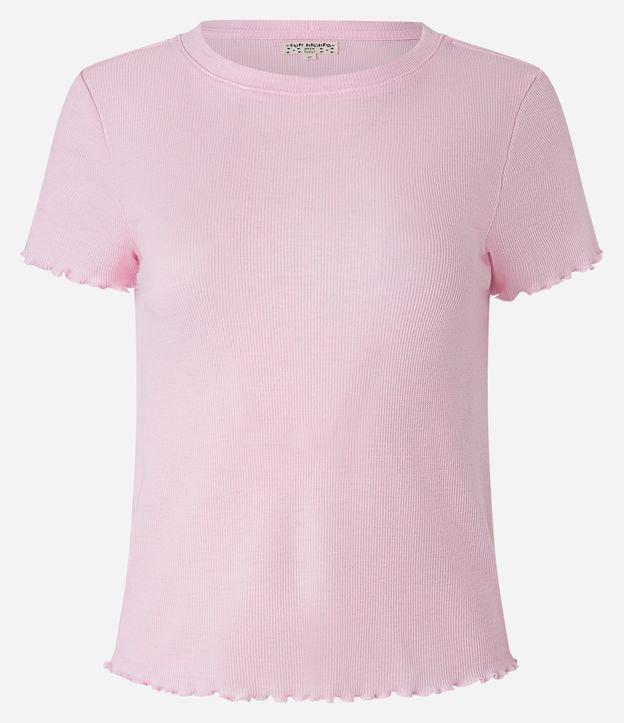 Blusa de Pijama em Ribana com Textura Canelada e Frufru na Barra - 2