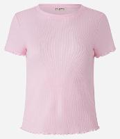 Blusa de Pijama em Ribana com Textura Canelada e Frufru na Barra - 2