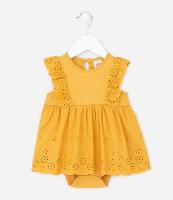 Vestido Body Infantil com Babados e Barra em Broderie - Tam 0 a 18 meses - 1