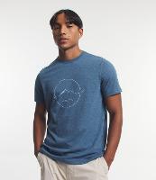 Camiseta Regular em Meia Malha com Estampa Círculo com Montanha - 1