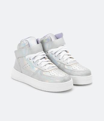 Tênis Abotinado Infantil Holográfico com Tira de Velcro - Tam 28 ao 36