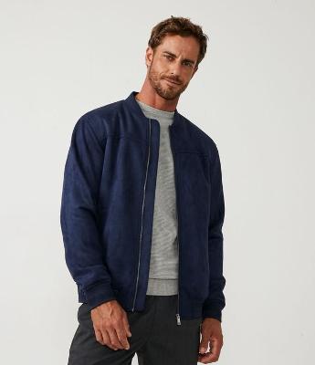 Jaqueta Bomber com Zíper e Bolsos