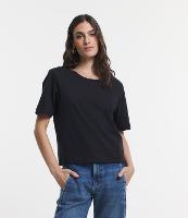 Blusa T-shirt em Meia Malha com Ombreira - 1