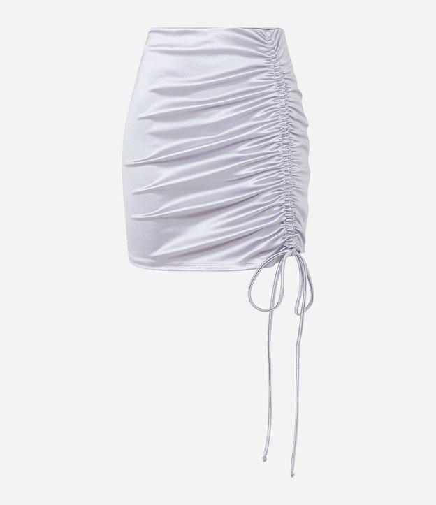 Saia Curta Acetinada com Franzidinho na Frente - 1