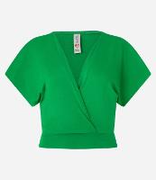 Blusa Curta em Crepe com Decote V Transpassado - 1