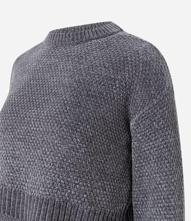 Suéter Curto em Tricô com Ponto Diferenciado - 1