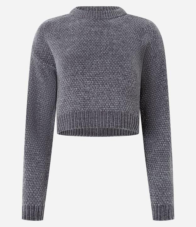 Suéter Curto em Tricô com Ponto Diferenciado - 2