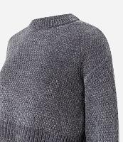 Suéter Curto em Tricô com Ponto Diferenciado - 1