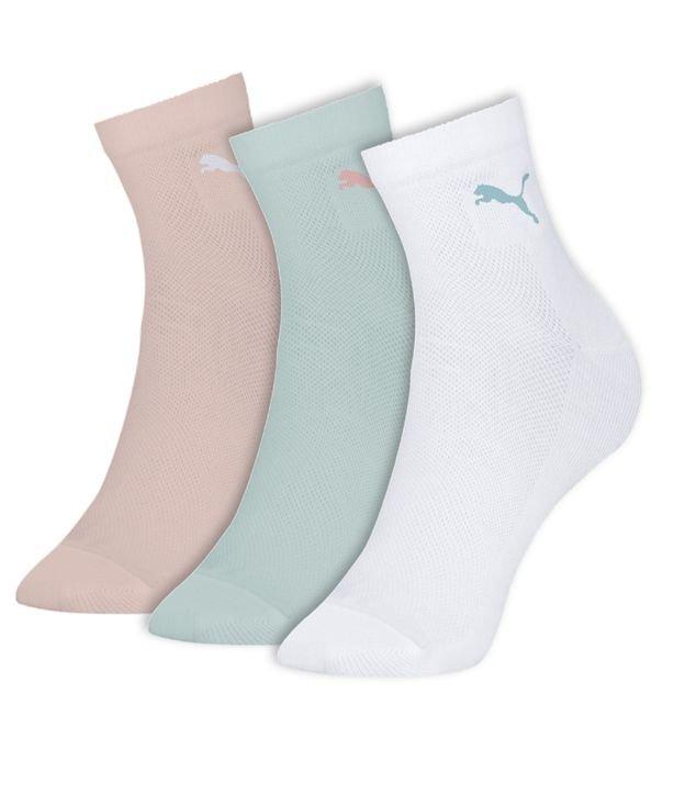 Kit 03 Pares de Meia Cano Medio em Algodão Texturizada Puma - 1