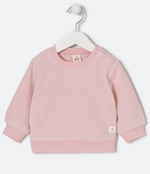 Blusão Fechado Infantil com Botões no Ombro e Etiqueta Aplicada - Tam 0 a 18 meses - 1