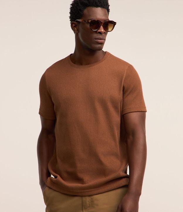 Camiseta Regular em Algodão Texturizado - 3