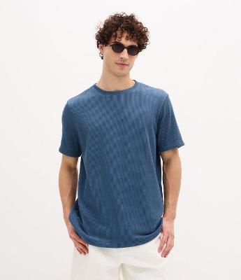 Camiseta Regular em Algodão Texturizado