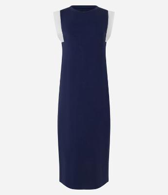 Vestido Midi em Moletinho com Cava Contrastante