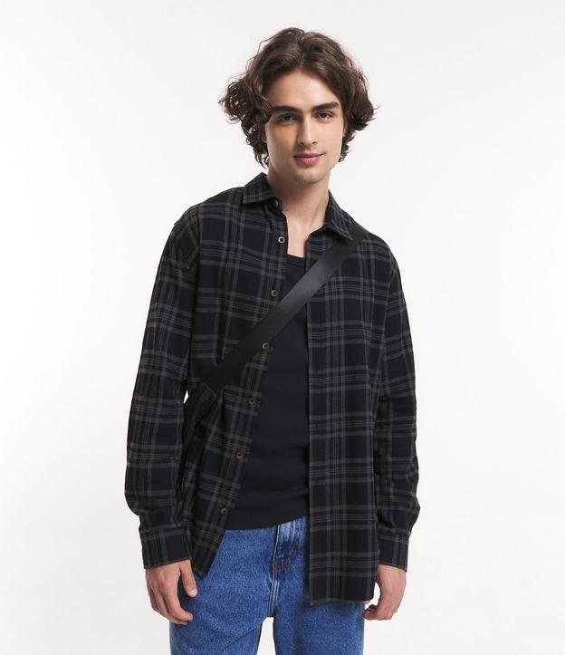 Camisa Relaxed em Flanela Estampa Xadrez - 1