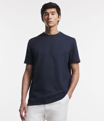 Camiseta Comfort com Textura Canelada e Manga Curta