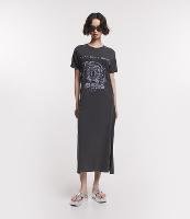 Vestido Midi Manga Curta com Borboleta Mística Estampada - 1