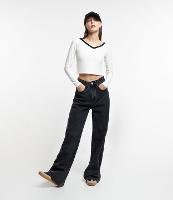 Calça Wide Leg Jeans com Cintura Alta