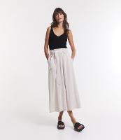 Saia Midi Clochard em Viscolinho com Cinto Faixa - 1