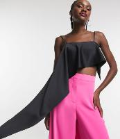 Blusa Acetinada de Alça com Ponta Alongada na Lateral - 1