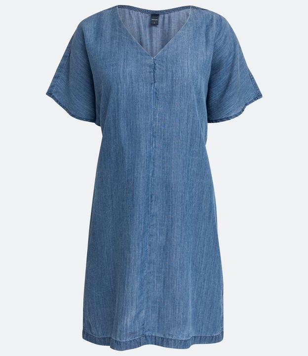 Vestido Curto em Liocel com Decote V - 2