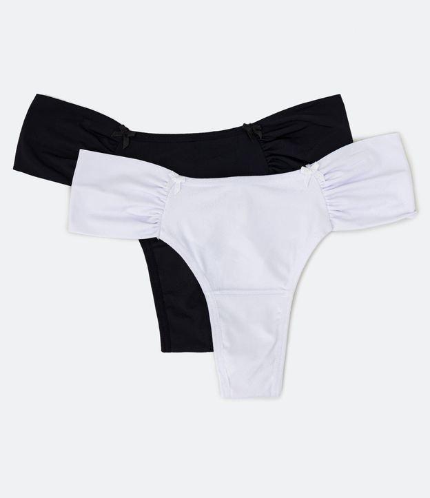 Kit 02 Calcinhas Biquíni Fio Duplo em Microfibra com Lateral Drapeada - 1