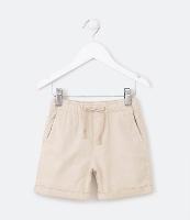 Bermuda Infantil em Sarja com Cós Elástico e Barra Dobrada - Tam 1 a 4 Anos - 1