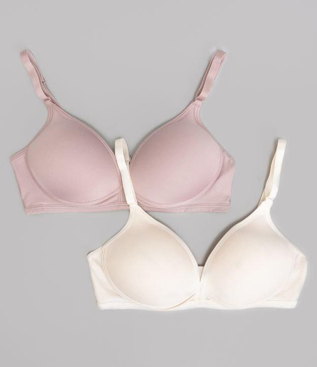 Kit 02 Sutiã em Microfibra com Bojo Sem Aro e Alça Regulável DelRio - 1