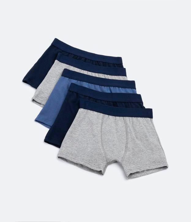 Kit 05 Cuecas Boxer Infantil Básicas - Tam 2 a 14 Anos - 1