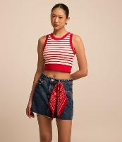 Saia Curta Cintura Alta em Jeans com Bolsos e Barra a Fio - 2