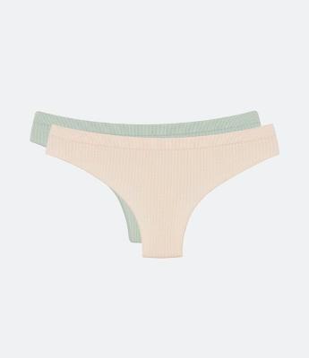 Kit 02 Calcinhas Biquíni Fio em Microfibra com Textura e Sem Costura