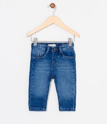 Calça Skinny Infantil em Jeans - Tam 0 a 18 Meses