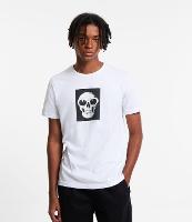 Camiseta Regular em Meia Malha com Estampa Caveira - 1
