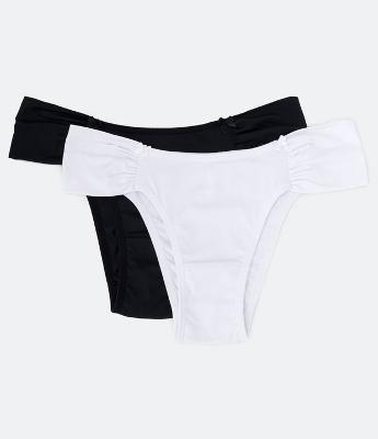 Kit 02 Calcinhas Biquíni em Microfibra com Lateral Drapeada