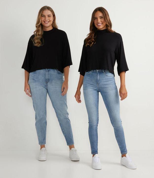 Calça Skinny Básica em Jeans com Cintura Média - 1