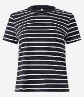 Camiseta em Meia Malha Listrada com Manga Curta - 2