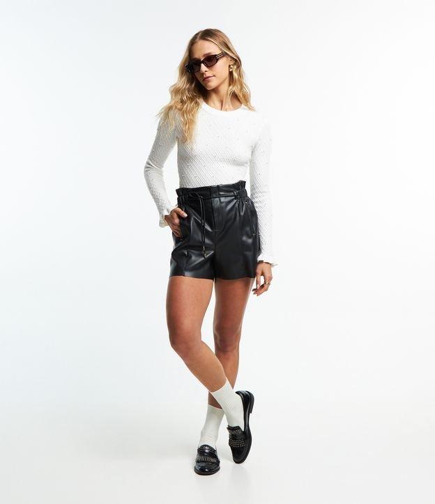 Short Clochard em Material Sintético com Cordão - 1