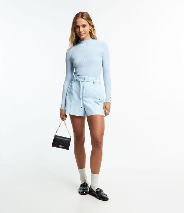 Short Clochard em Material Sintético com Cordão - 1