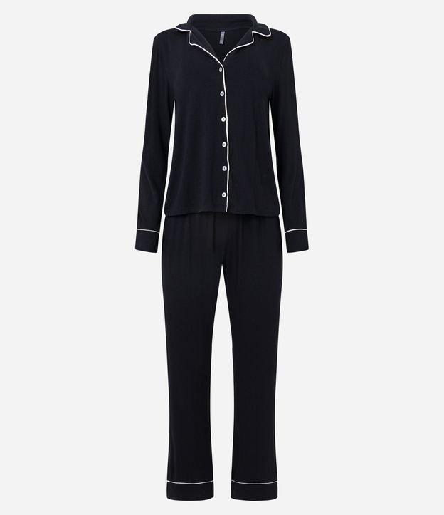 Pijama Americano Longo em Viscose com Bolsinho Frontal - 2