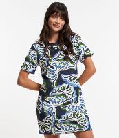 Vestido Curto T-shirt em Viscose com Estampa Borboletas - 1