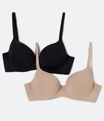 Kit 02 Sutiãs Base em Microfibra com Bojo e Aro